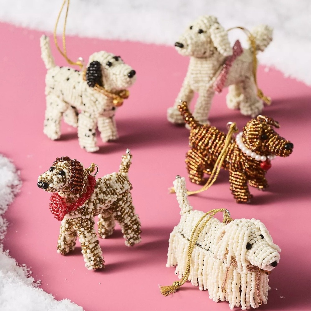 NWT ANTHROPOLOGIE Beaded Dog Ornament DOODLE - Picture 2 of 10